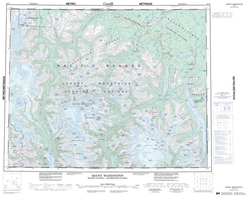 092N - MOUNT WADDINGTON - Topographic Map