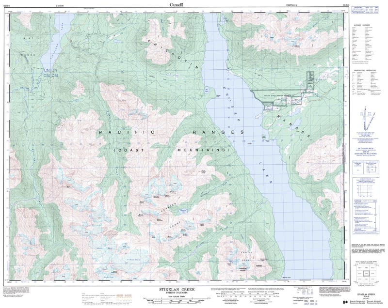 092N08 - STIKELAN CREEK - Topographic Map