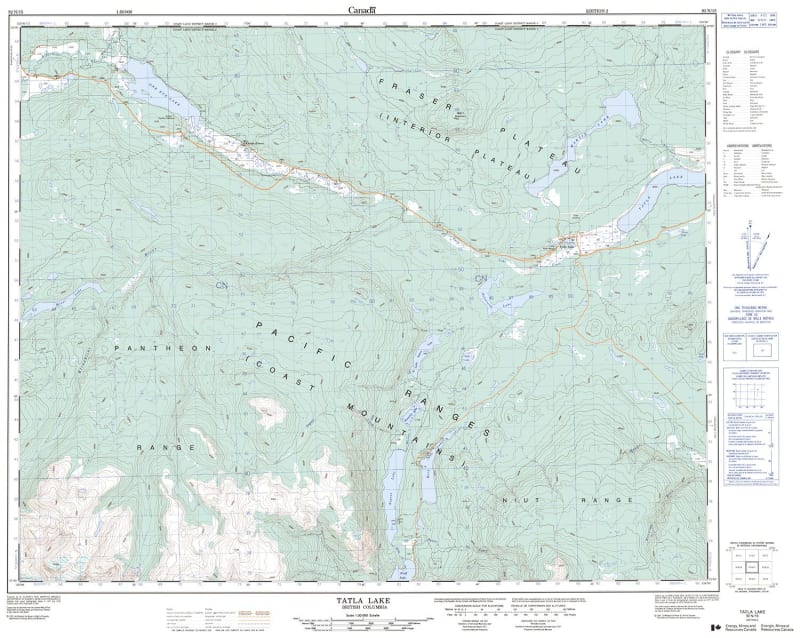 092N15 - TATLA LAKE - Topographic Map