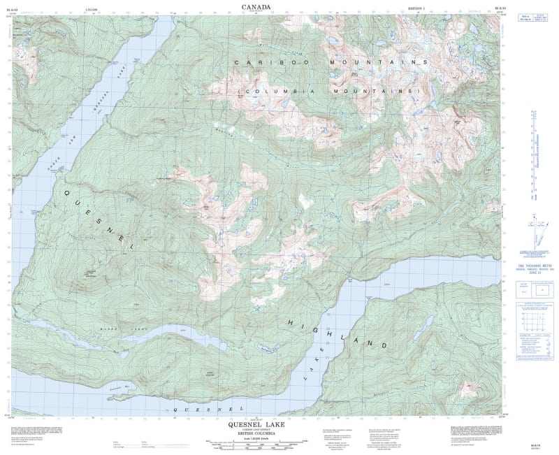 093A10 - QUESNEL LAKE - Topographic Map
