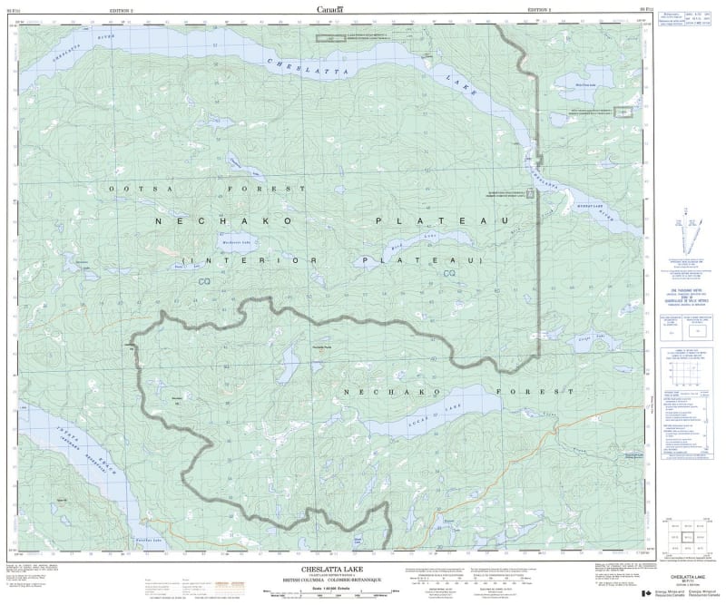 093F11 - CHESLATTA LAKE - Topographic Map