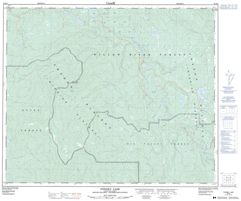 093G09 - PITONEY LAKE - Topographic Map