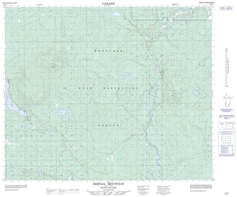 093G11 - BOBTAIL MOUNTAIN - Topographic Map