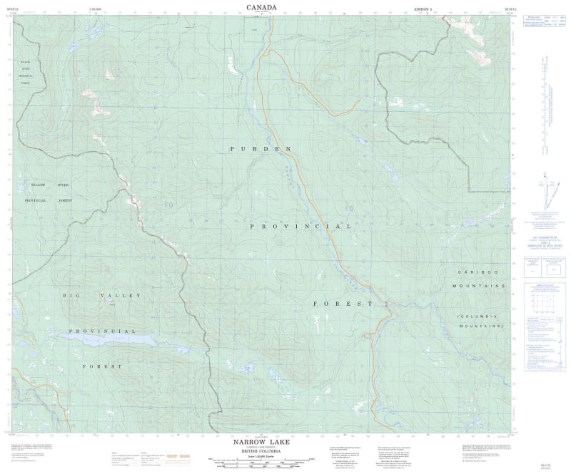 093H12 - NARROW LAKE - Topographic Map