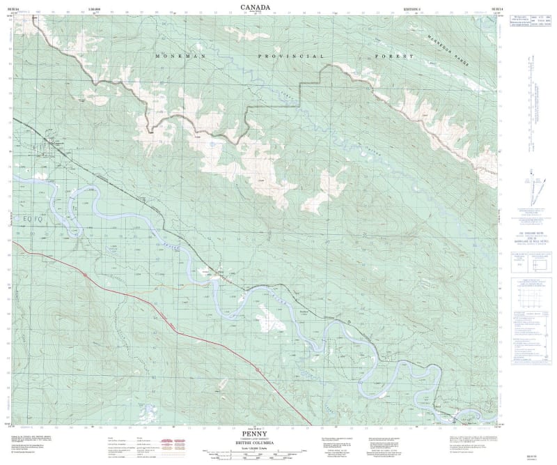 093H14 - PENNY - Topographic Map