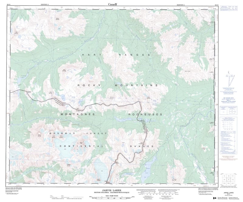 093I01 - JARVIS LAKES - Topographic Map