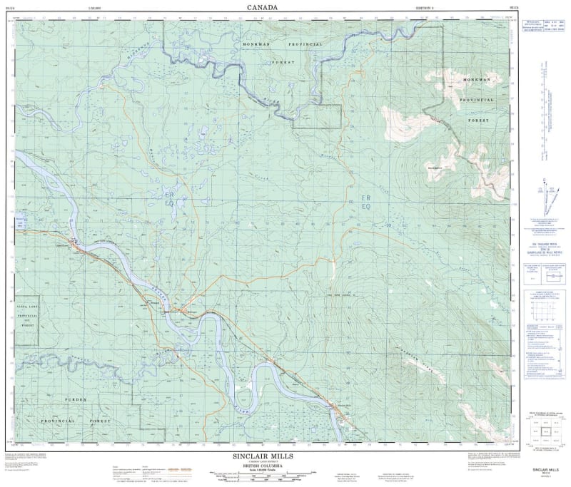 093I04 - SINCLAIR MILLS - Topographic Map