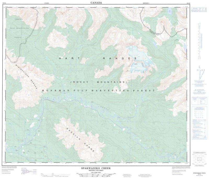 093I06 - SPAKWANIKO CREEK - Topographic Map