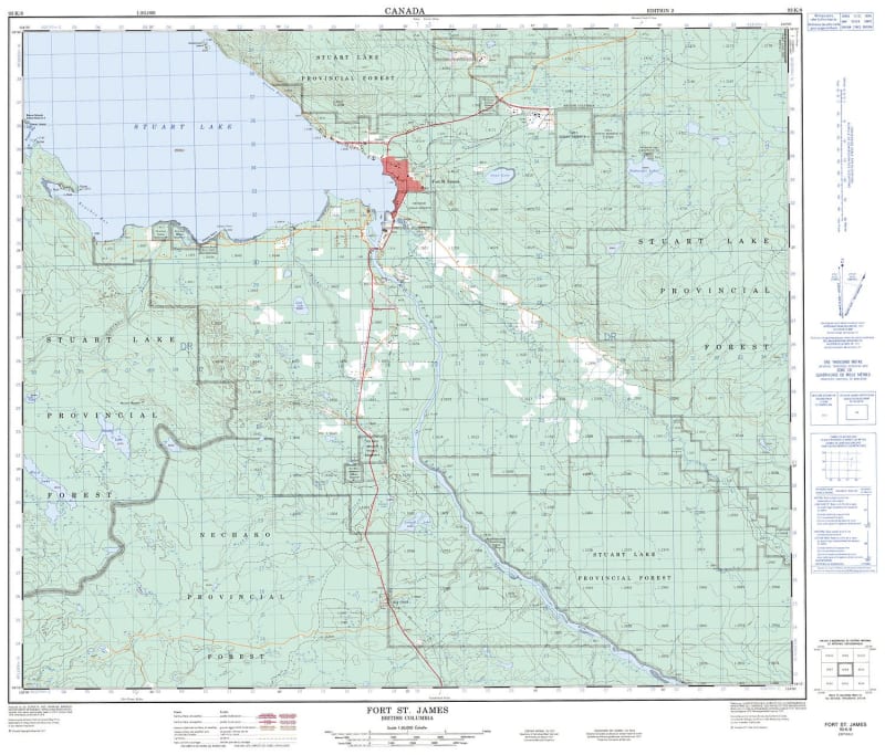 093K08 - FORT ST. JAMES - Topographic Map