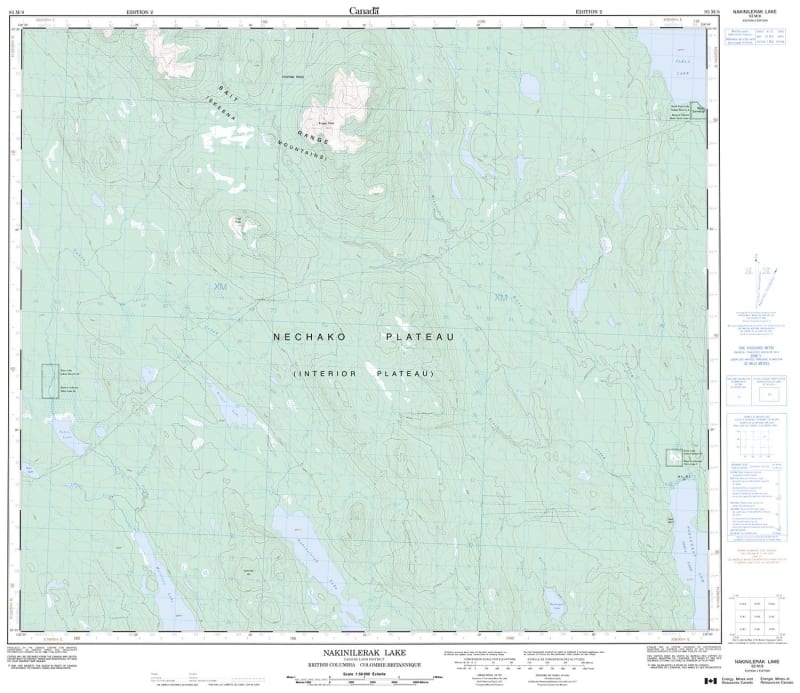 093M08 - NAKINILERAK LAKE - Topographic Map
