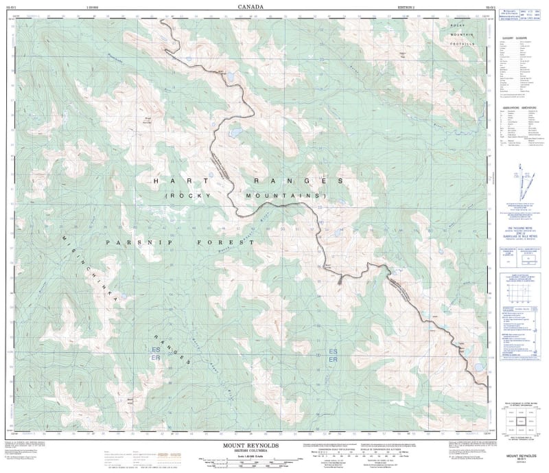 093O01 - MOUNT REYNOLDS - Topographic Map