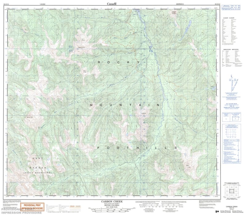 093O15 - CARBON CREEK - Topographic Map
