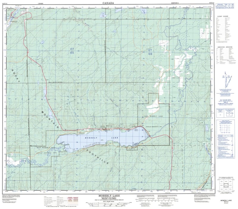 093P13 - MOBERLY LAKE - Topographic Map