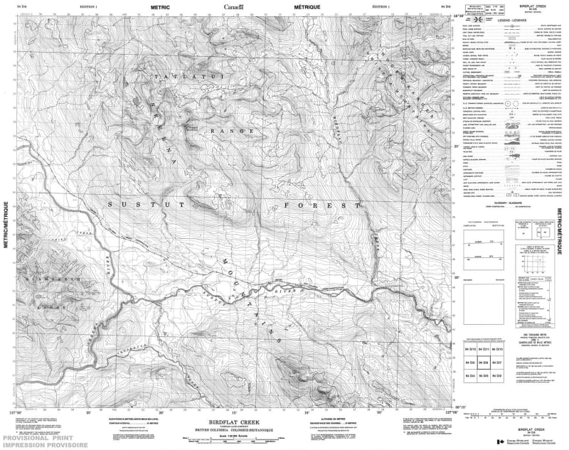 094D06 - BIRDFLAT CREEK - Topographic Map