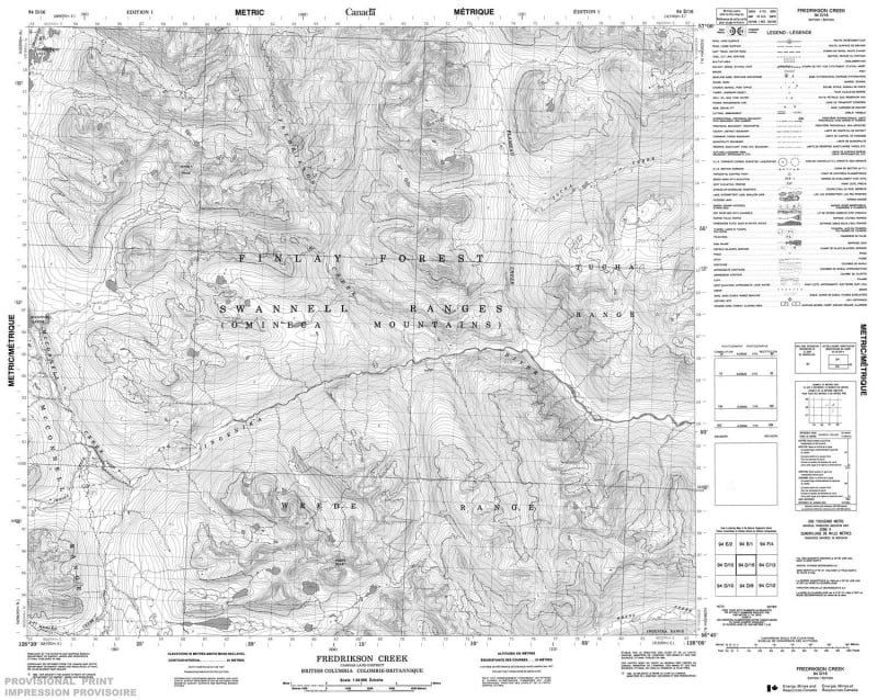 094D16 - FREDRIKSON CREEK - Topographic Map