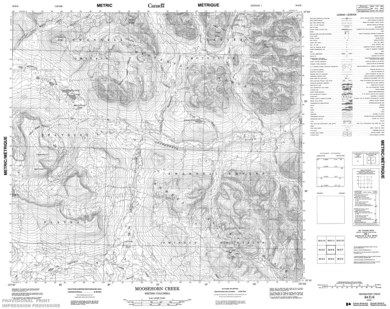 094E06 - MOOSEHORN CREEK - Topographic Map