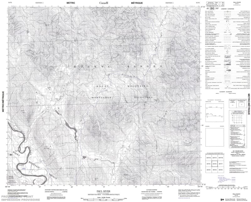 094F06 - PAUL RIVER - Topographic Map