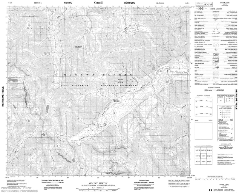 094F09 - MOUNT JUSTIN - Topographic Map