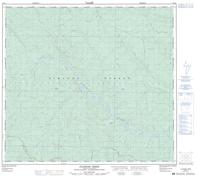 094G01 - JULIENNE CREEK - Topographic Map