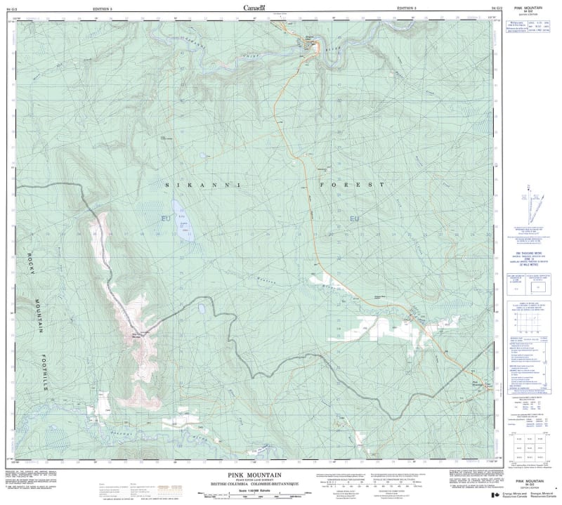 094G02 - PINK MOUNTAIN - Topographic Map