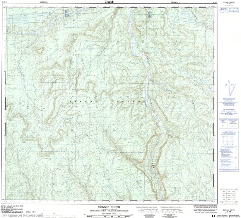 094G09 - DONNIE CREEK - Topographic Map