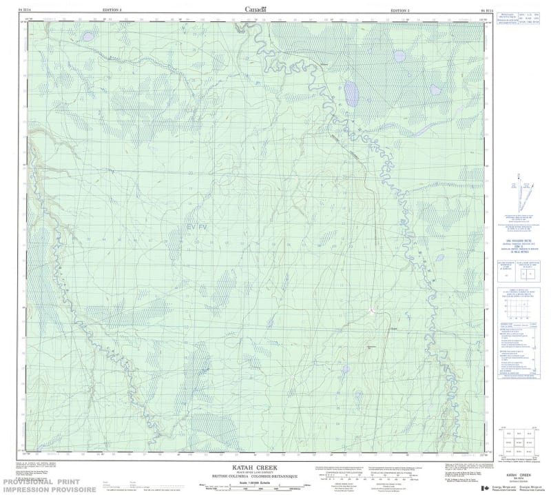 094H14 - KATAH CREEK - Topographic Map