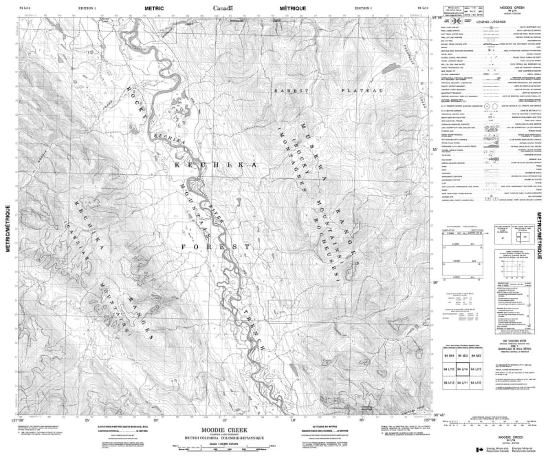 094L14 - MOODIE CREEK - Topographic Map
