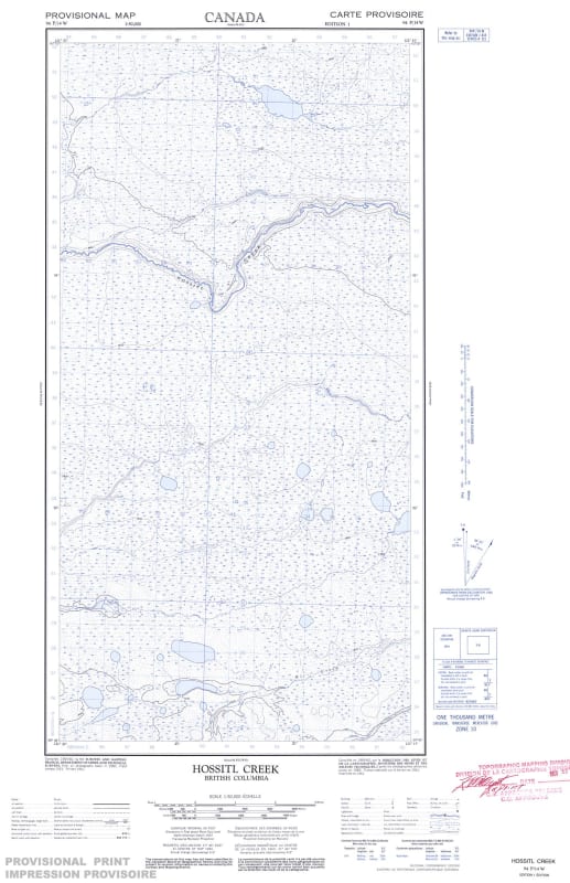 094P14W - HOSSITL CREEK - Topographic Map