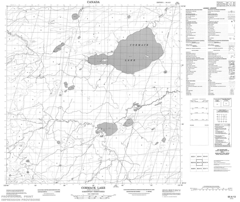 095A13 - CORMACK LAKE - Topographic Map