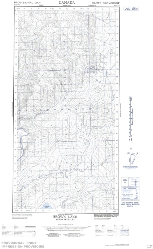 095C07W - BROWN LAKE - Topographic Map