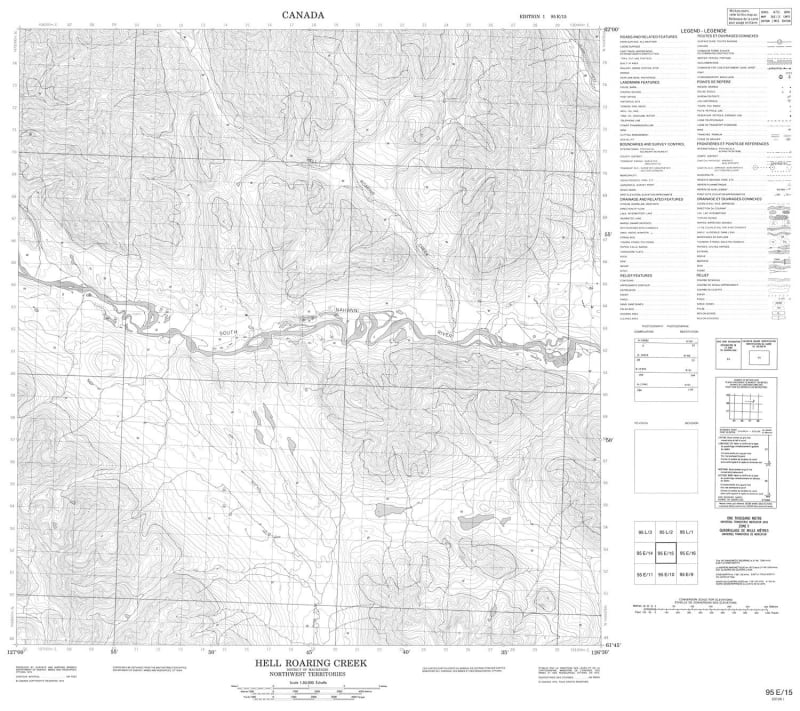 095E15 - HELL ROARING CREEK - Topographic Map