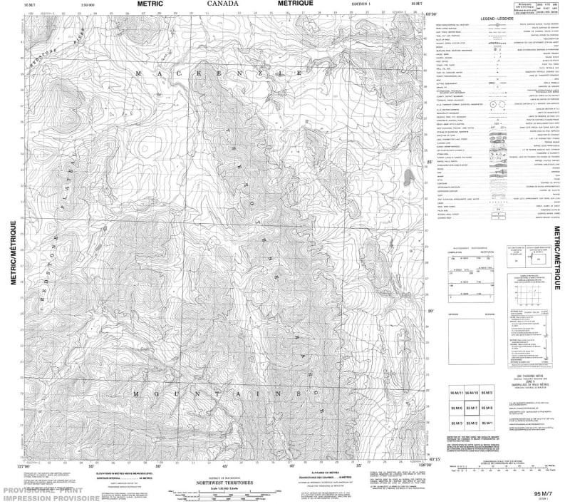 095M07 - TSEZOTENE RANGE - Topographic Map