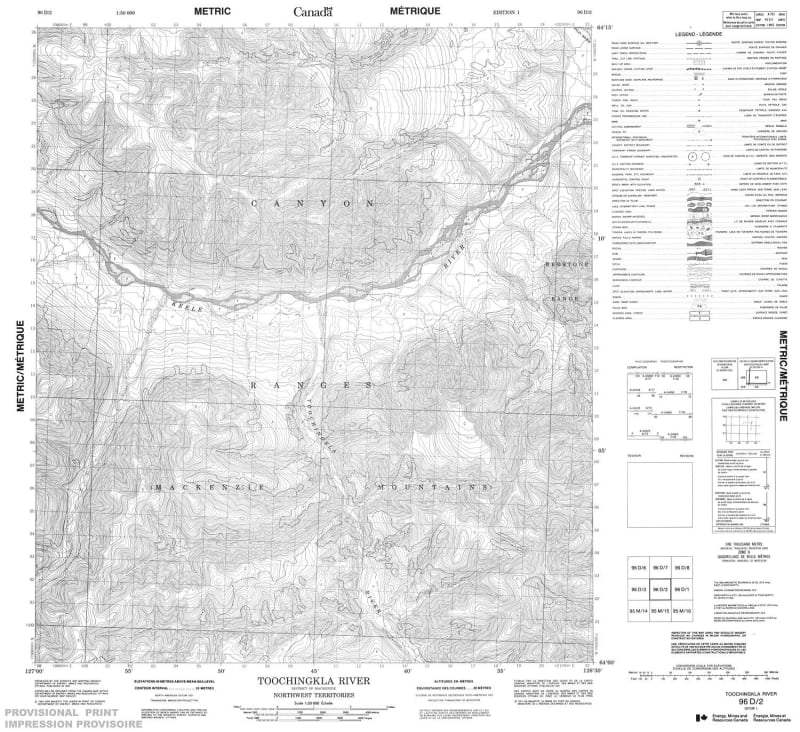 096D02 - TOOCHINGKLA RIVER - Topographic Map