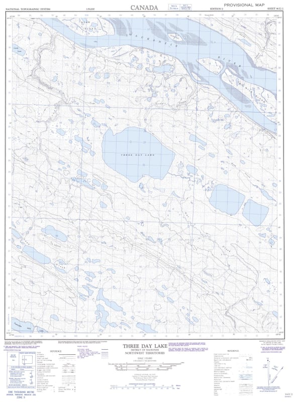 096E02 - THREE DAY LAKE - Topographic Map
