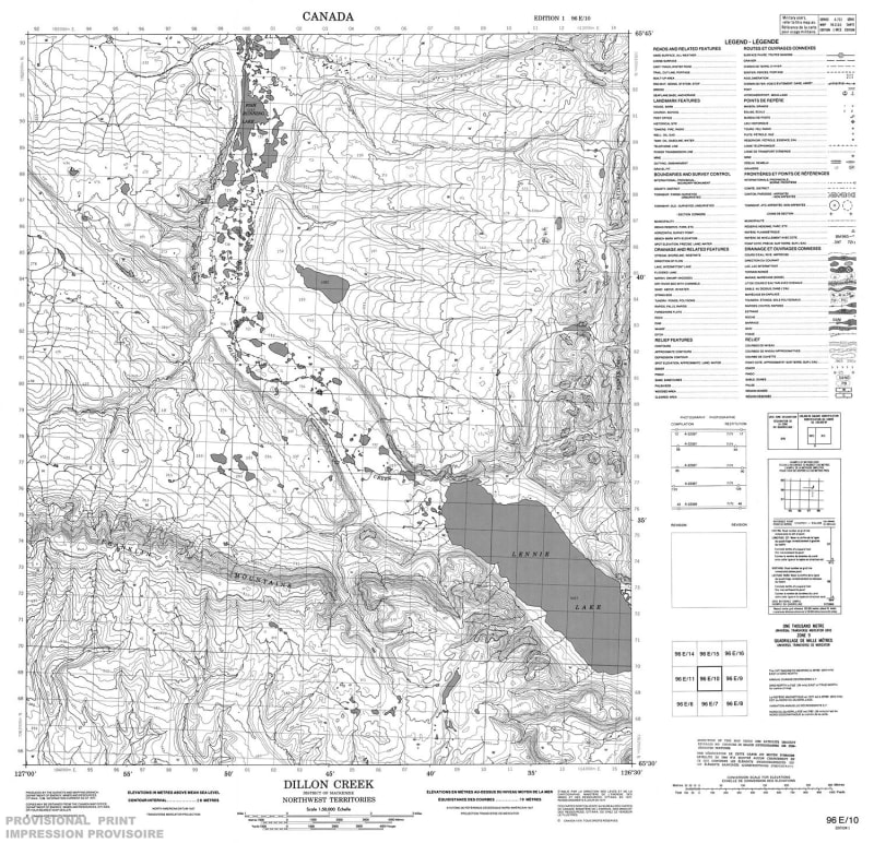 096E10 - DILLON CREEK - Topographic Map