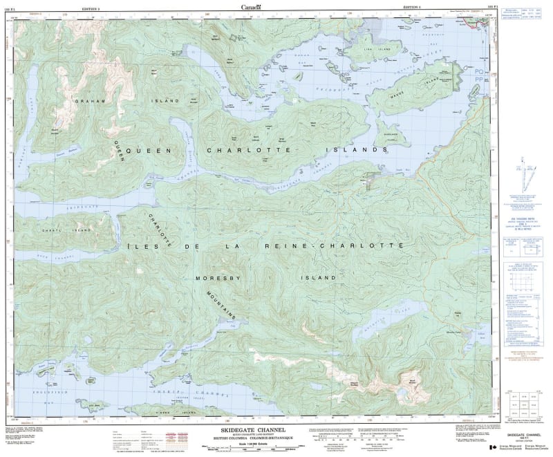103F01 - SKIDEGATE CHANNEL - Topographic Map
