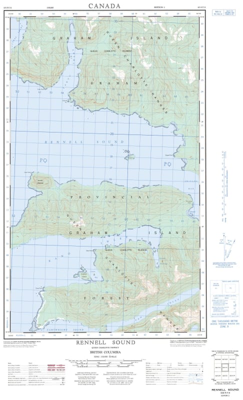 103F07E - RENNELL SOUND - Topographic Map