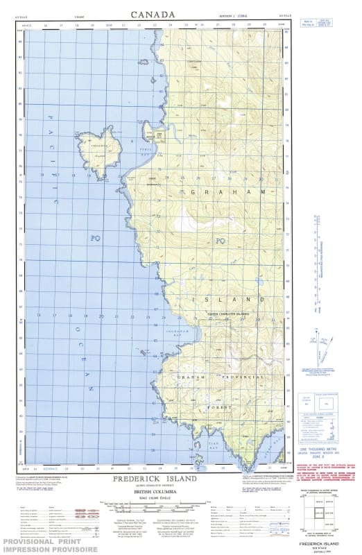 103F14E - FREDERICK ISLAND - Topographic Map