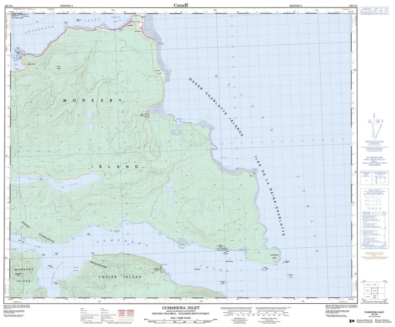 103G04 - CUMSHEWA INLET - Topographic Map