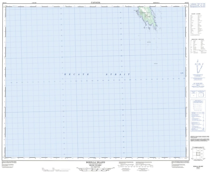 103G07 - BONILLA ISLAND - Topographic Map