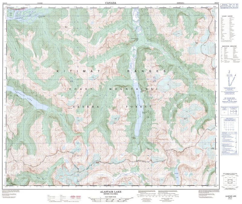 103I03 - ALASTAIR LAKE - Topographic Map