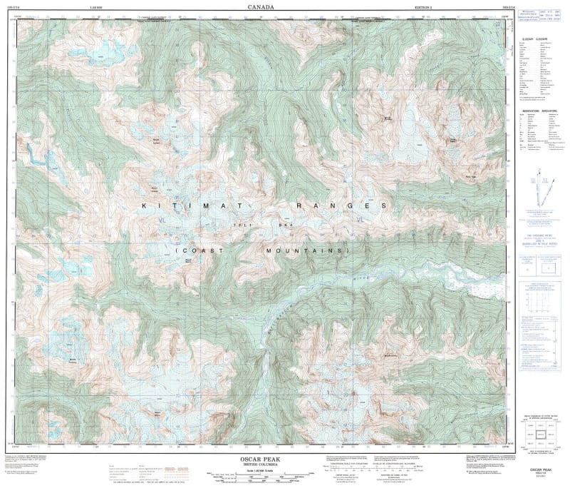 103I14 - OSCAR PEAK - Topographic Map