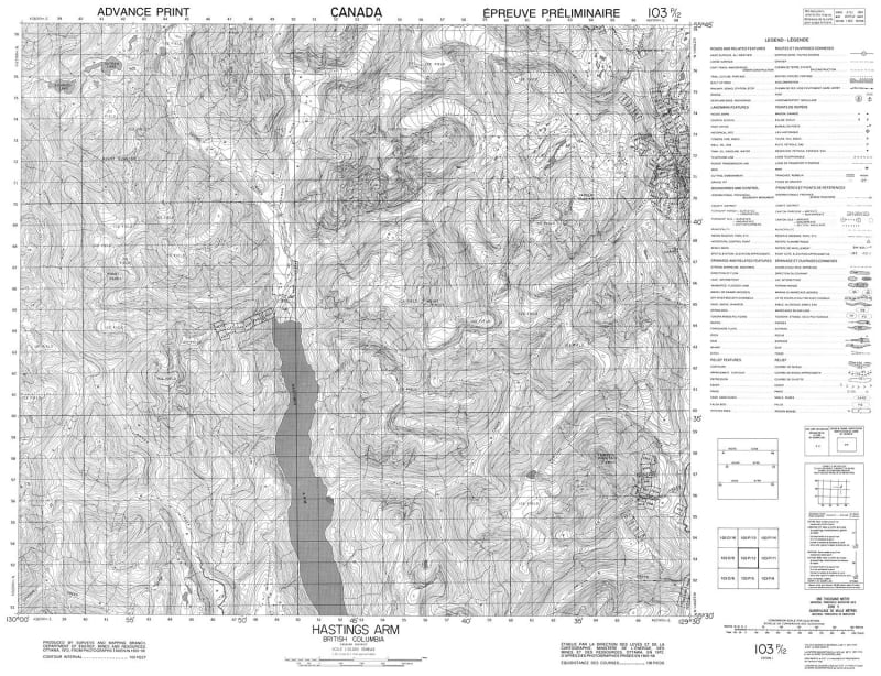 103P12 - HASTINGS ARM - Topographic Map