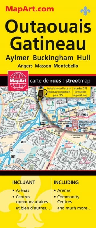 Gatineau & Region Street Map. This map of Gatineau and Area is a comprehensive and detailed map that covers a wide range of regions, including Hautes Laurentides, Hull, Aylmer, Buckingham, Maniwaki, Montebello, Masson-Angers, and Ottawa. The map is desig Gatineau & Region Street Map. This map of Gatineau and Area is a comprehensive and detailed map that covers a wide range of regions, including Hautes Laurentides, Hull, Aylmer, Buckingham, Maniwaki, Montebello, Masson-Angers, and Ottawa. The map is desig