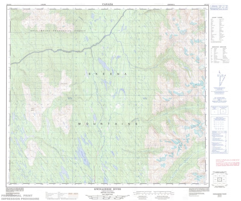 104A02 - KWINAGEESE RIVER - Topographic Map