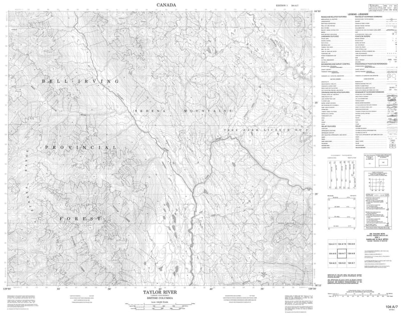 104A07 - TAYLOR RIVER - Topographic Map