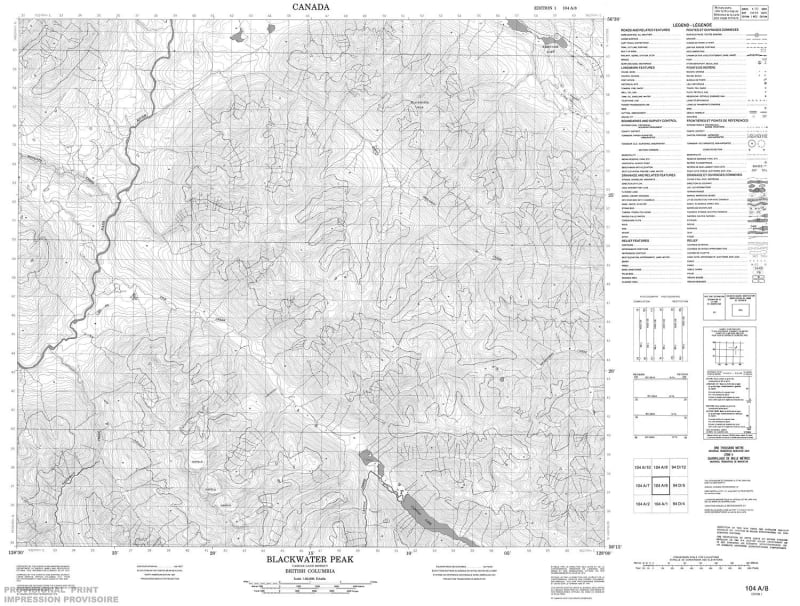 104A08 - BLACKWATER PEAK - Topographic Map