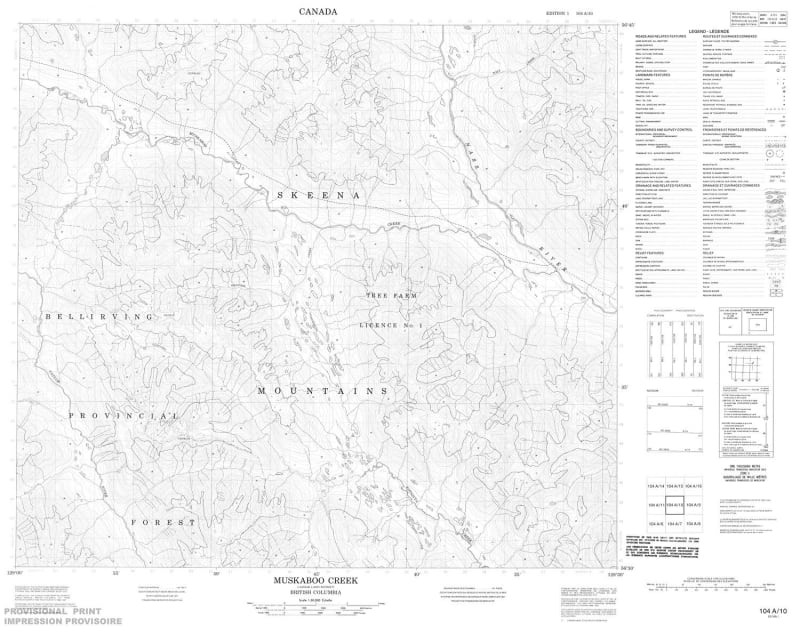 104A10 - MUSKABOO CREEK - Topographic Map