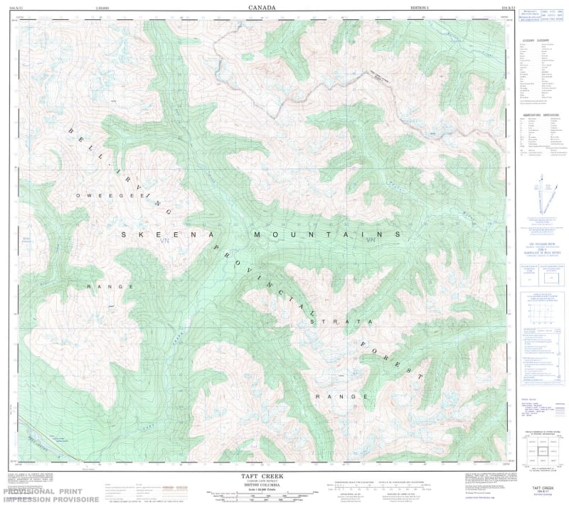 104A11 - TAFT CREEK - Topographic Map