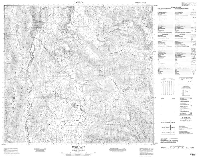 104G07 - MESS LAKE - Topographic Map